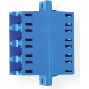 Telegärtner keramische huls LC Quad-adapter, multimode/singlemode, blauw, 4-poorts, zirkonia-hulzen, ≤0,2 dB invoegverlies, paneelmontage J08071A0019
