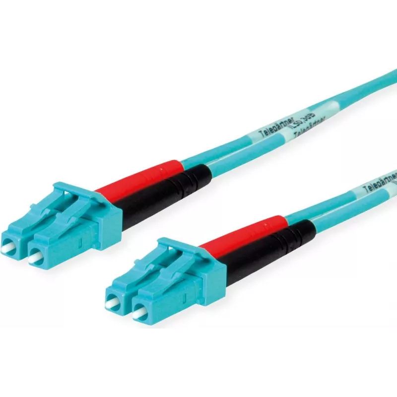 Telegärtner LC naar LC Multimode OM3 Duplex glasvezel patchkabel, 1m, aqua L00870A0003