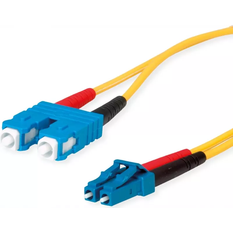 Telegärtner LC naar SC single-mode glasvezel patchkabel, 2m, 9/125µm, LSZH geel