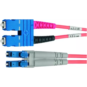 Telegärtner LC naar SC single-mode glasvezel patchkabel, 2m, 9/125µm, LSZH geel