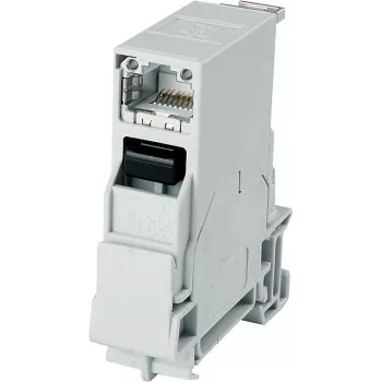 Telegärtner STX DIN-rail montage RJ45 Cat.6A afgeschermde module, lichtgrijs