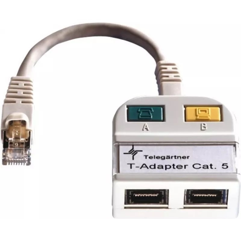 TELEGÄRTNER T-adapter Cat5e naar 100Base-T/ISDN RJ45 splitter (J00029A0013)