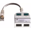 Telegärtner Token Ring splitter RJ45 stekker naar 2x RJ45 bus afgeschermd lichtgrijs J00029A0011