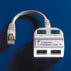 Telegärtner Token Ring splitter RJ45 stekker naar 2x RJ45 bus afgeschermd lichtgrijs J00029A0011