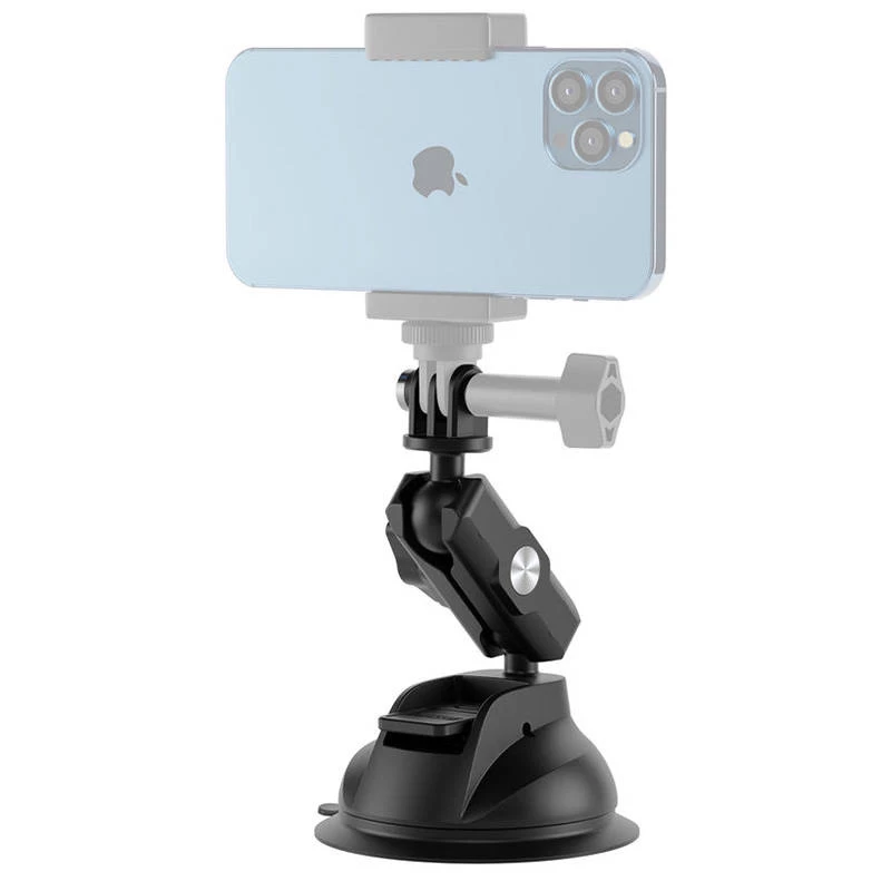 TELESIN universele zuignaphouder met telefoonhouder en actioncam-houder TE-SUC-012