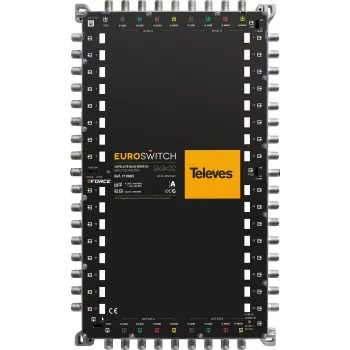 TELEVES EUROSWITCH 9x9x32 F multiswitch, 8 satellietingangen, 32 deelnemeruitgangen, cascadeerbaar