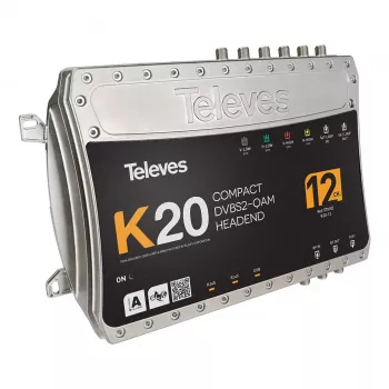 Televes K20-12 compacte headend 12 transponder DVB-S2 naar QAM