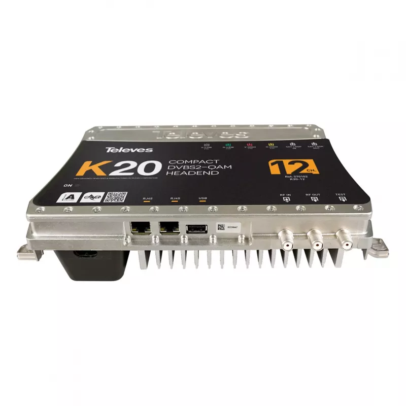 Televes K20-12 compacte headend 12 transponder DVB-S2 naar QAM