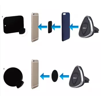 TELLUR Magnetische telefoonhouder voor auto, luchtroosterhouder, zwart