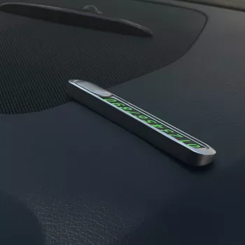 Tellur tijdelijke parkeerkaart met telefoonnummer, metallic zilver