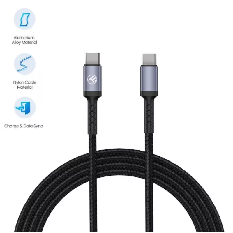 Tellur Type-C naar Type-C kabel 3A 60W 1m zwart