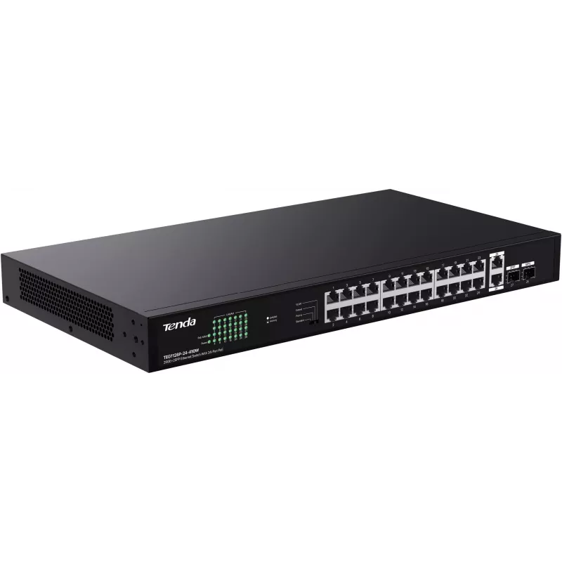 Tenda TEG1128P-24-410W unmanaged PoE+ switch 26x1GbE 2xSFP 410W
