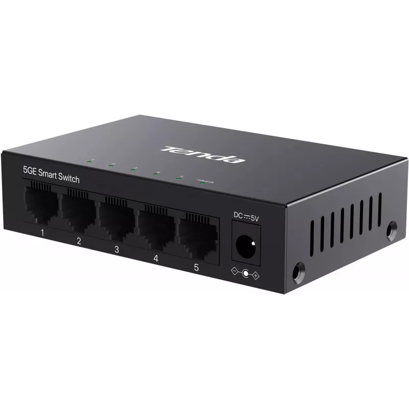 Tenda TEG2205D Web Smart L2 Cloud Managed switch, 5x 10/100/1000 Mbps, metaal, ventilatorloos