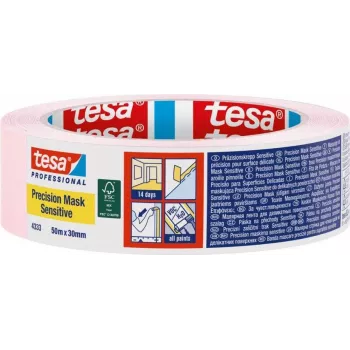 tesa 04333-00019-02 crepe afdekband lichtroze 50 m x 30 mm