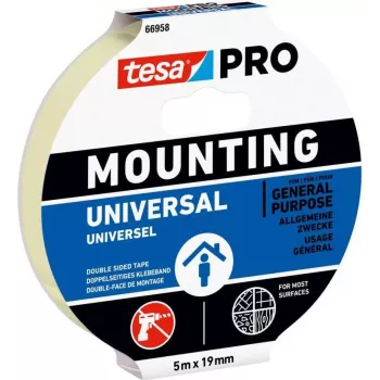 tesa Mounting PRO Universal 66958-00001-00 dubbelzijdige montagetape wit 5 m x 9 mm