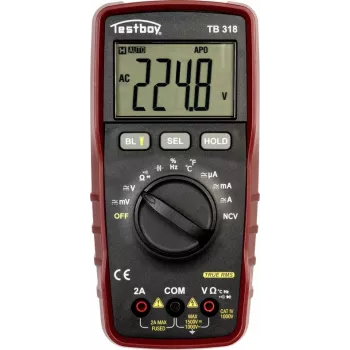 Testboy TB 318 digitale handmultimeter CAT IV 1000 V True RMS voor PV-installaties