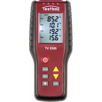 Testboy TV 5300 4-kanaals thermometer -200 tot +1372 °C met sensoren