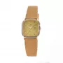 TETRA dames analoog kwartshorloge 125-C (27mm) – roestvrijstalen kast, witte wijzerplaat, leren band