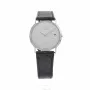 TETRA dameshorloge T-008 30mm zilverkleurige wijzerplaat zwarte leren band quartz