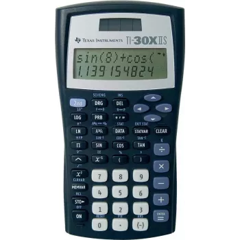 Texas Instruments TI-30X IIS wetenschappelijke rekenmachine, 2-regelig display, zonne- en batterijvoeding, zwart