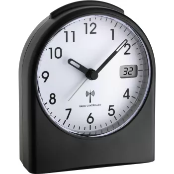 TFA 98.1040.01 radio-klok met temperatuurweergave, zwart