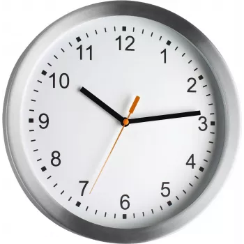 TFA Dostmann 98.1045 radiografische wandklok – zilveren frame, witte wijzerplaat, 30 cm