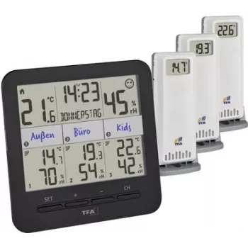 TFA Dostmann KLIMA@HOME 2 draadloze thermo-hygrometer, zwart (30.3075.01)