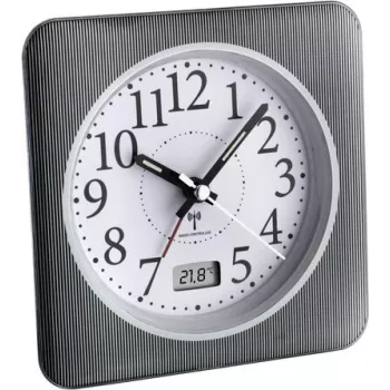 TFA Dostmann radiowekker met temperatuur, zwart/zilver 60.1502.10