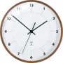 TFA Dostmann radiografische wandklok met houten frame, 25,5 cm diameter, witte wijzerplaat, Arabische cijfers, batterijgevoed, DCF77 98.1097