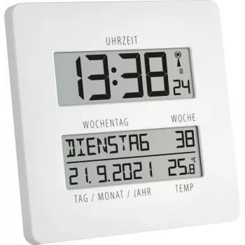 TFA Dostmann Time Line digitale tafelklok wit vierkant (60.4509.02)