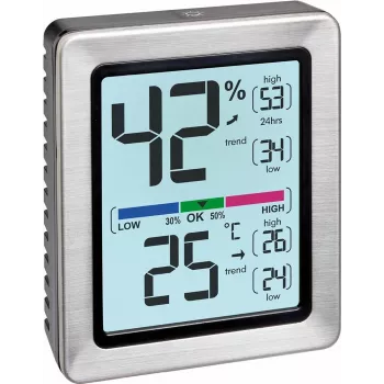 TFA EXACTO Digitale Thermo-Hygrometer Zilver (30.5047.54)