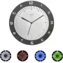 TFA LUMOCLOCK radio-wandklok met kleurverlichting, digitaal LCD, 7 kleuren, binnentemperatuur, wekker, sluimerfunctie, 12/24H, DCF-77