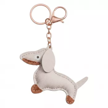TFO universele telefoonketting beige teckel - verstelbare crossbody-lanyard met patch-adapter