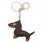 TFO universele telefoonketting met teckelmotief, bruin, 150 cm, verstelbare crossbody-band met anker-patch