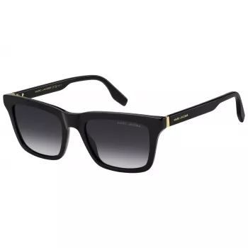 THE MARC JACOBS MARC846S807 heren vierkante zonnebril - zwart acetaat montuur, grijze polycarbonaatglazen, UV400-bescherming