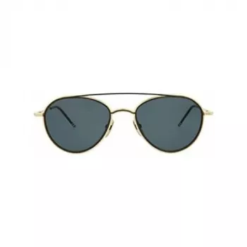 Thom Browne TB109ATGLDBLK unisex aviator zonnebril titanium montuur donkergroene glazen 53/20/141 mm