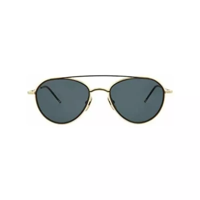 Thom Browne TB109ATGLDBLK unisex aviator zonnebril titanium montuur donkergroene glazen 53/20/141 mm