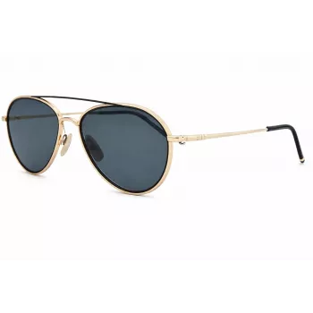 Thom Browne TB109ATGLDBLK unisex aviator zonnebril titanium montuur donkergroene glazen 53/20/141 mm