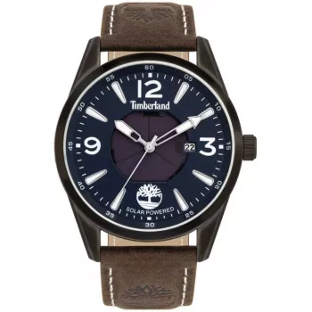 TIMBERLAND herenhorloge TBL16004JYU03 43mm blauwe wijzerplaat bruine leren band