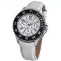 TIME FORCE dames TF3300L02 40mm analoog quartz horloge witte leren band