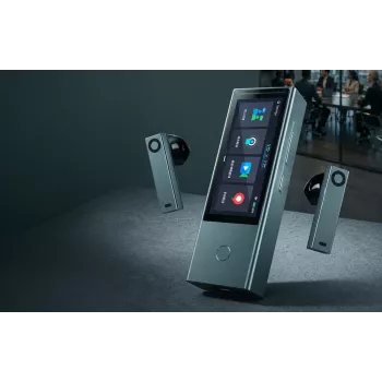 TIMEKETTLE X1 MEETING Simultaanvertaalsysteem met 3,4 inch IPS-touchscreen, 40 talen, 8-microfoonarray, Space Grey