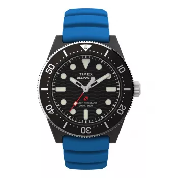 Timex Expedition North Field Post Solar herenhorloge TW2Y02500 - 43 mm zwarte wijzerplaat, groene stoffen band, saffierglas