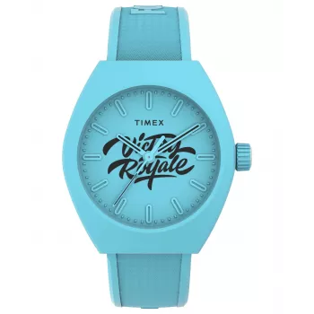 TIMEX heren veldhorloge TW2W96900 40mm quartz analoog bruin leren band zwarte wijzerplaat