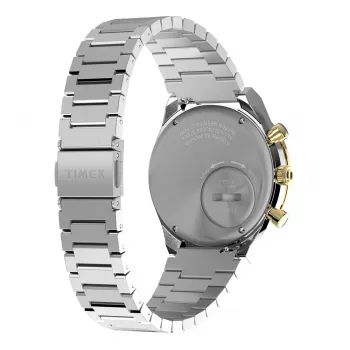 Timex heren TW2W64200 quartz horloge met bruine leren band en zwarte wijzerplaat, 40 mm