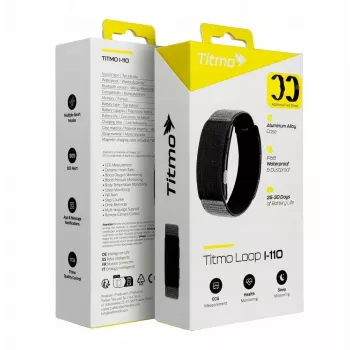 Titmo Loop I-110 smartband zwart met ECG, HRV, bloeddruk, SpO2, IP68