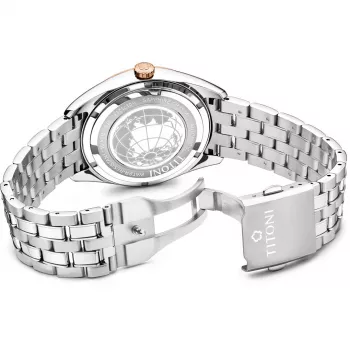 TITONI Airmaster heren Swiss automatisch horloge 878SRG-657 41mm roségold PVD edelstahl bruin leer