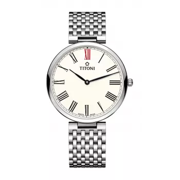 TITONI Airmaster herenhorloge TQ52718S-608 37mm edelstaal zilveren wijzerplaat