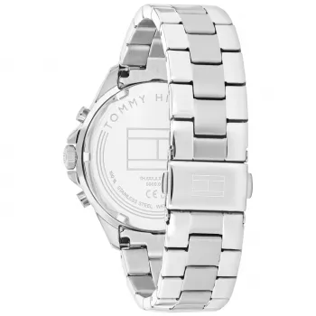 Tommy Hilfiger Damon heren quartz analoog horloge 40mm RVS blauwe wijzerplaat