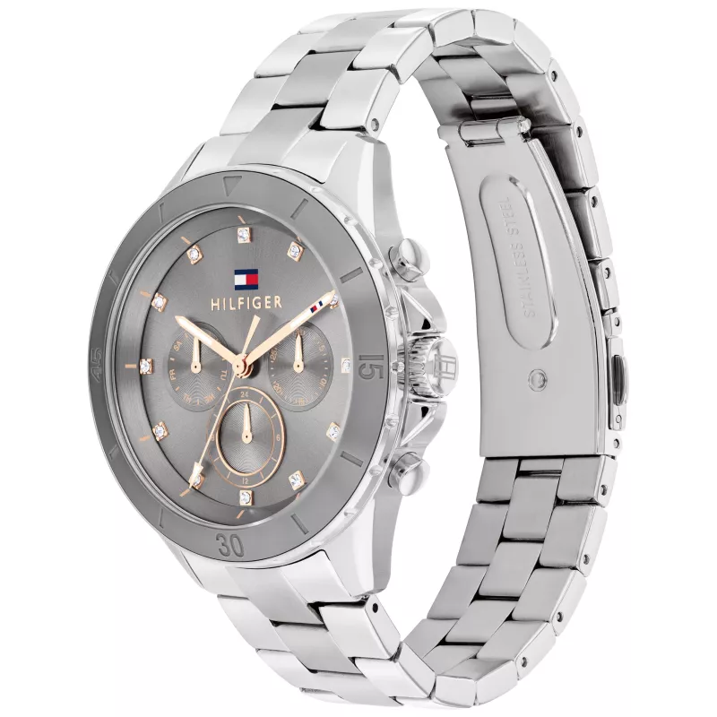 Tommy Hilfiger Damon heren quartz analoog horloge 40mm RVS blauwe wijzerplaat