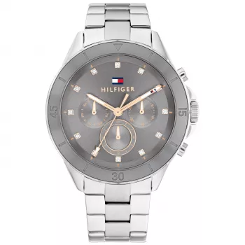 Tommy Hilfiger Damon heren quartz analoog horloge 40mm RVS blauwe wijzerplaat